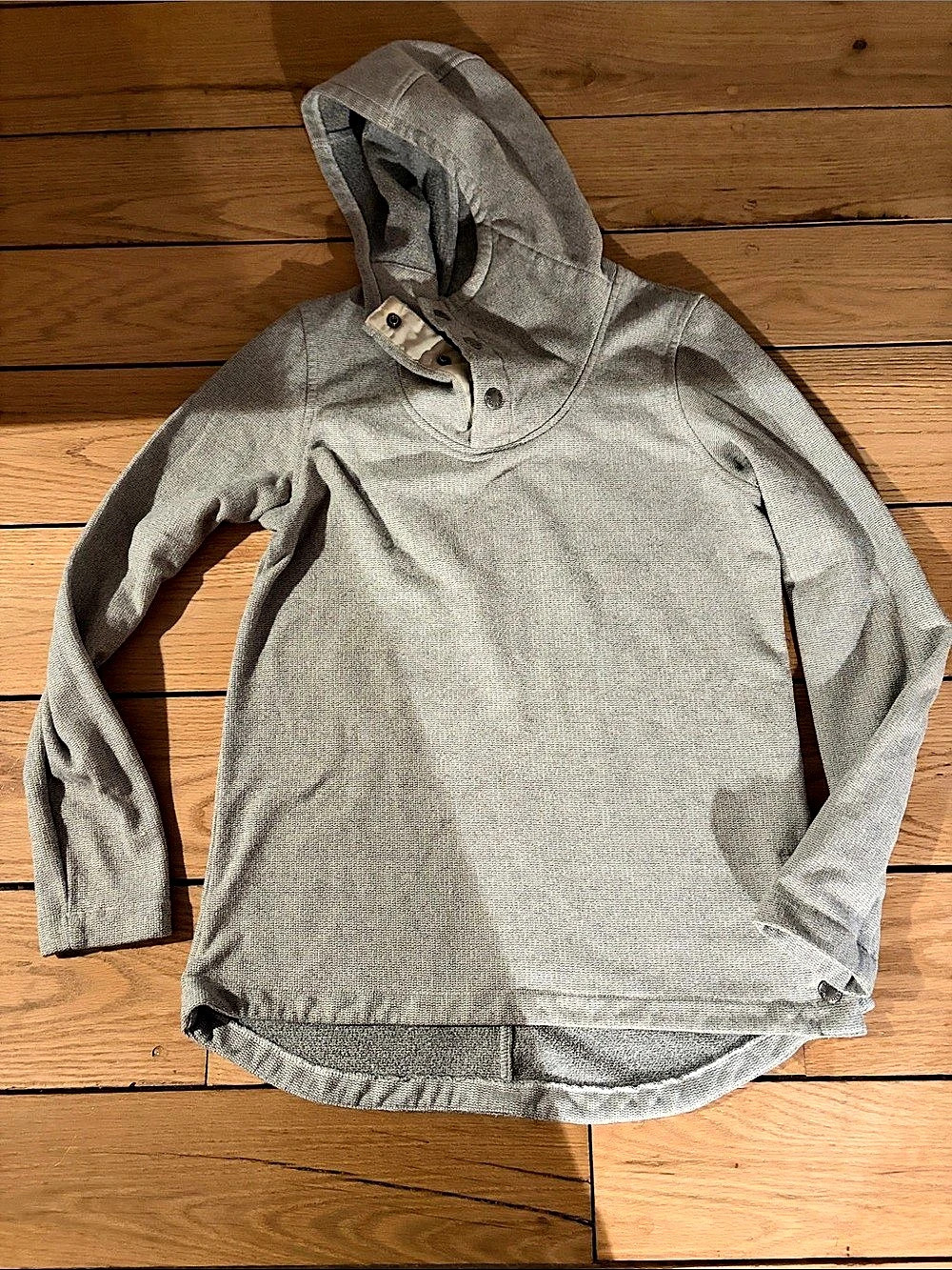 The North Face Button Neck Fleece Pullover Hoodie Gray XS